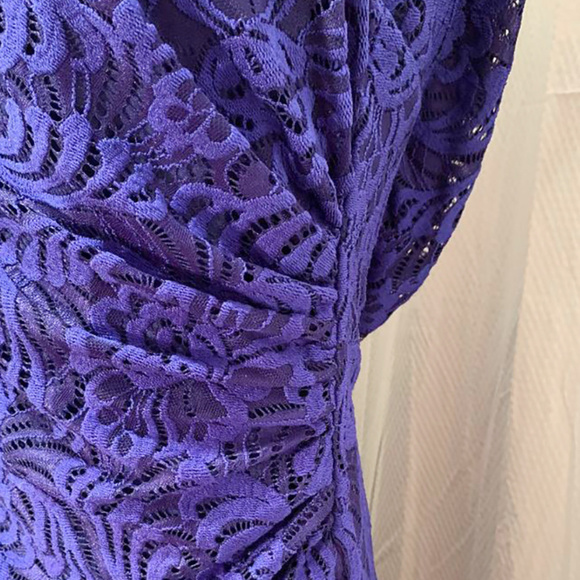 NWT ADRIANNA PAPELL Ruched Side Lace Evening gown - Picture 5 of 6